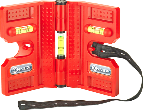 Niveau à bulle d'angle Connex avec 3 fioles 13,5cm - coxt743135