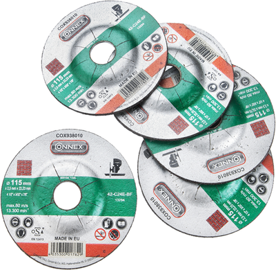 Connex set 5x disque abrasif pierre 115mm - cox938015