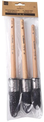 Copenhagen pro brush set - pinceau à pointe brevetée - taille 12-14-16 - cheveux synthétiques - 3 pièces - manche en bois fsc - 23.900.03