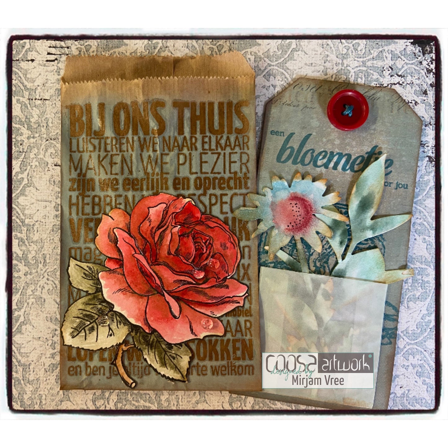 Artisanat Coosa • tampons transparents #22 fleurs postales 4