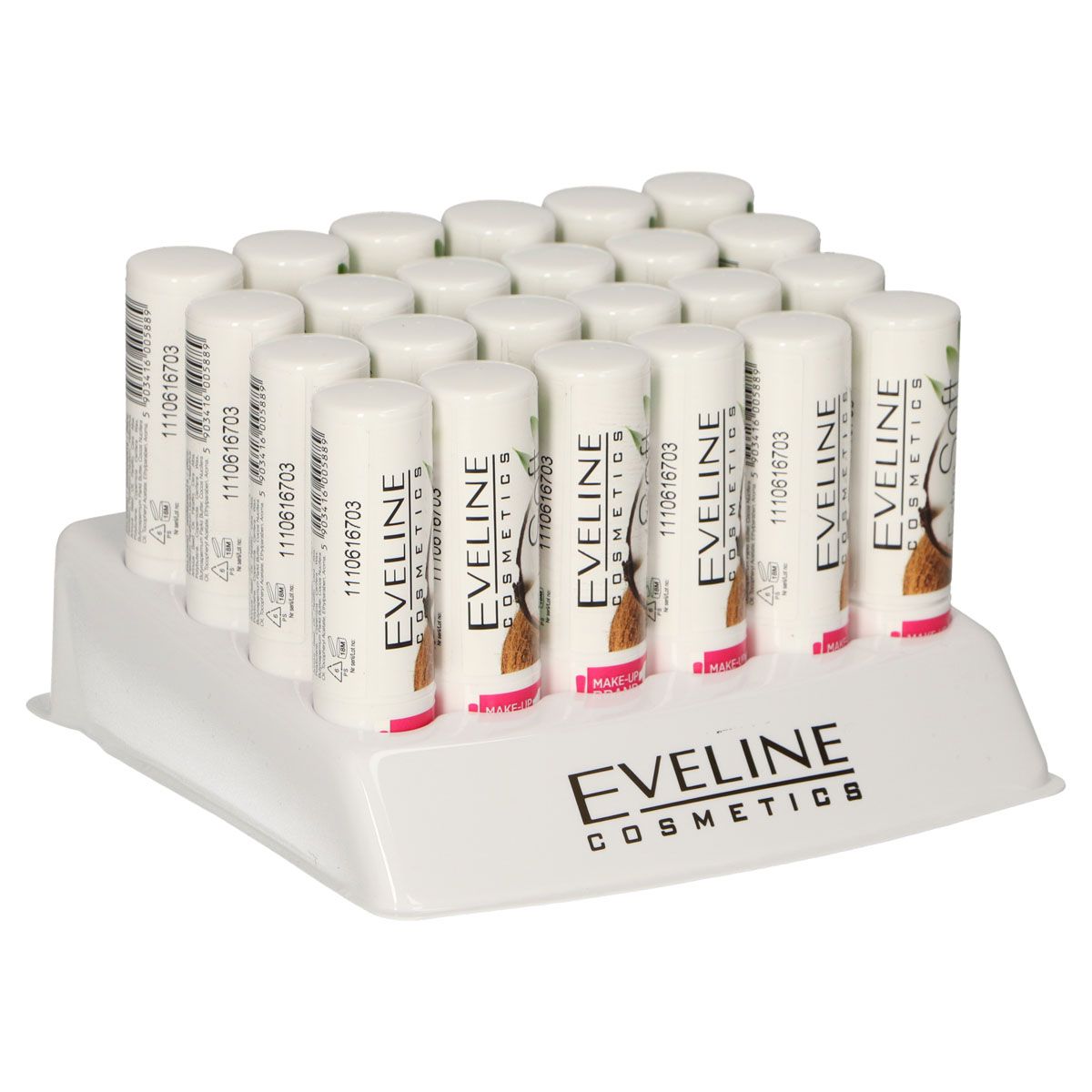 Eveline baume à lèvres bio extra doux noix de coco présentoir 24 pièces