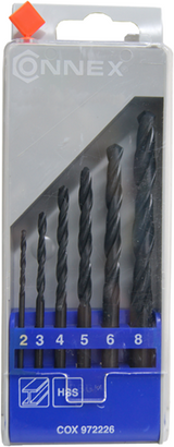 Connex jeu de forets à métaux 2-8mm 6pcs bleu - cox972226 - afbeelding 2