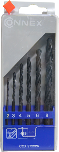 Connex jeu de forets à métaux 2-8mm 6pcs bleu - cox972226