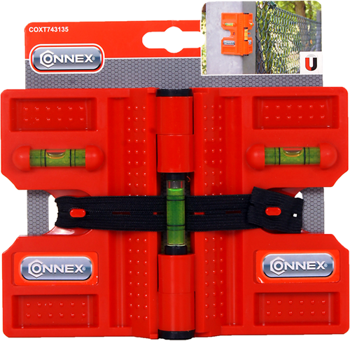 Niveau à bulle d'angle Connex avec 3 fioles 13,5cm - coxt743135