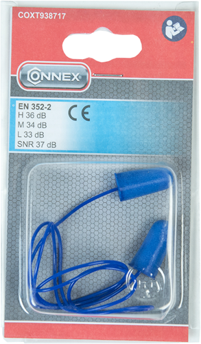 Bouchons d'oreilles Connex cordon PU souple 37db 2pcs - coxt938717