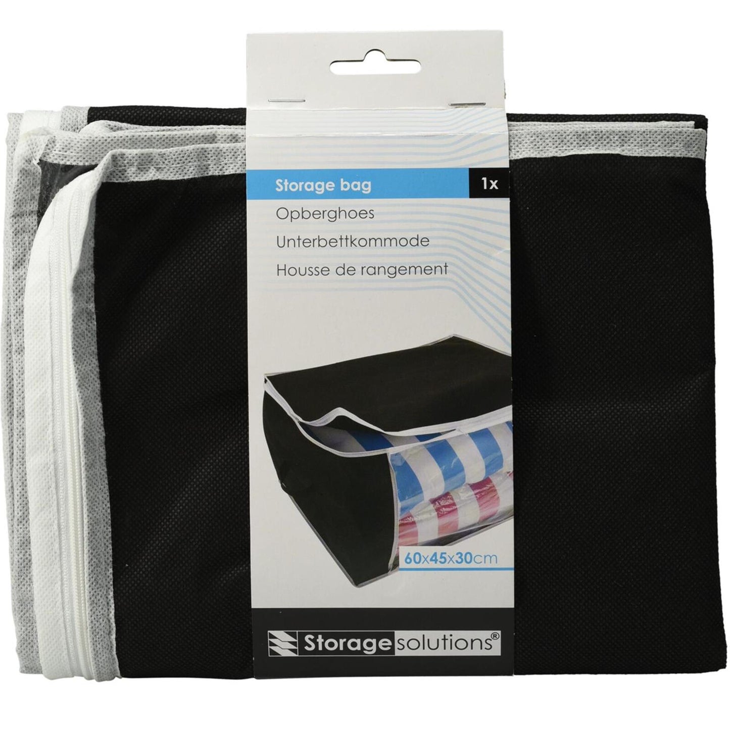 Storage solutions housse de rangement noir 60x30x45cm