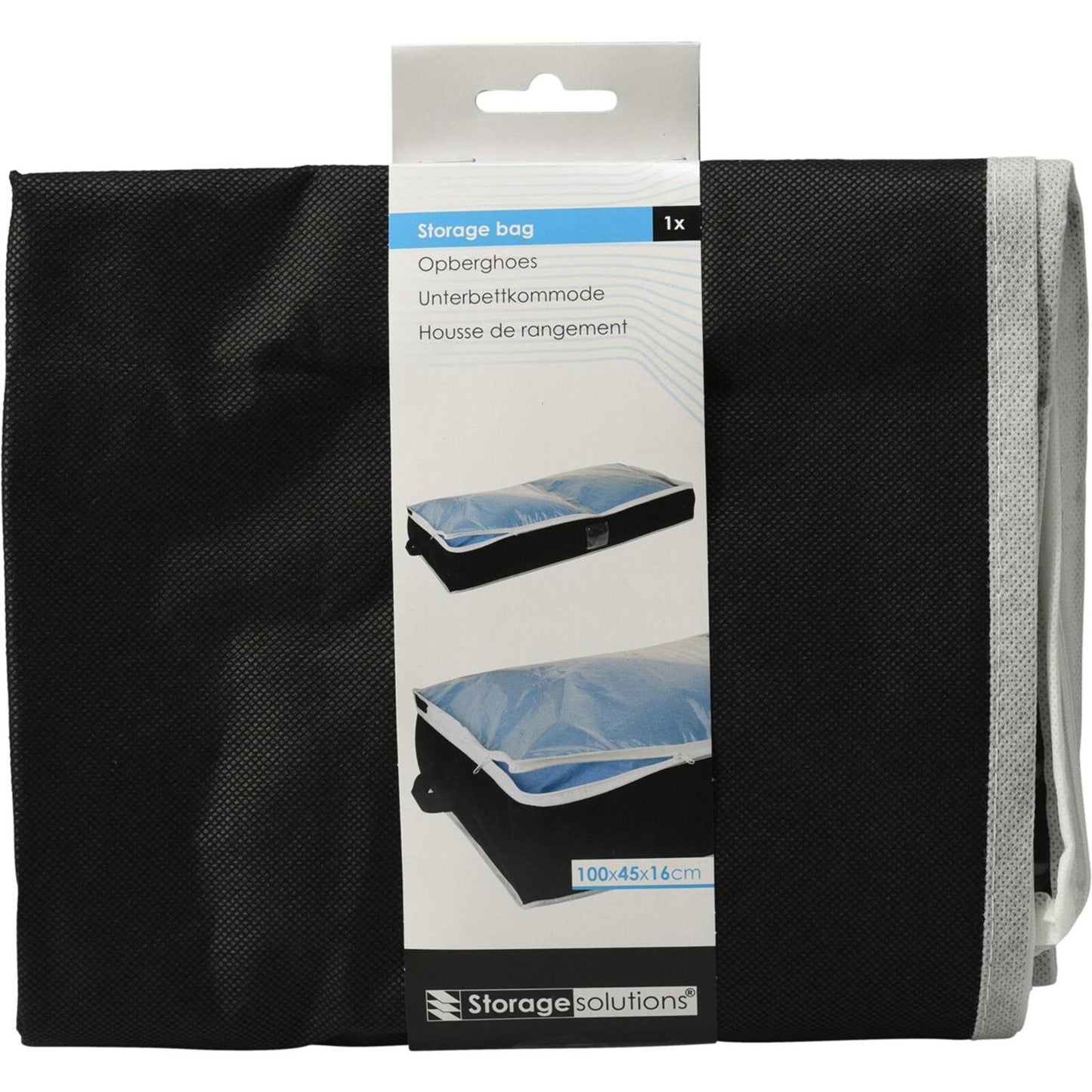 Storage solutions housse de rangement noir 100x45x16cm