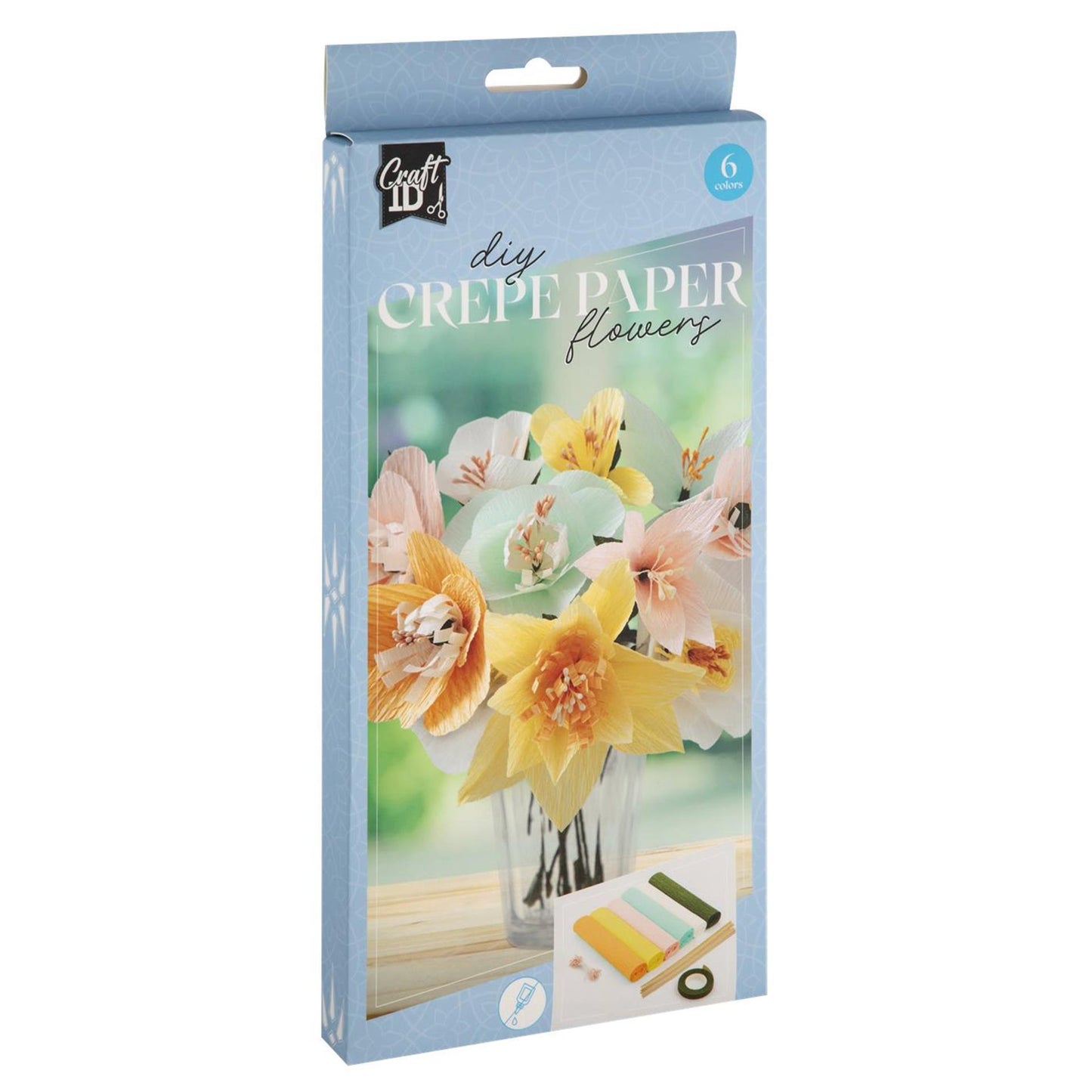 Ensemble d'artisanat de fleurs en crêpe Craft id