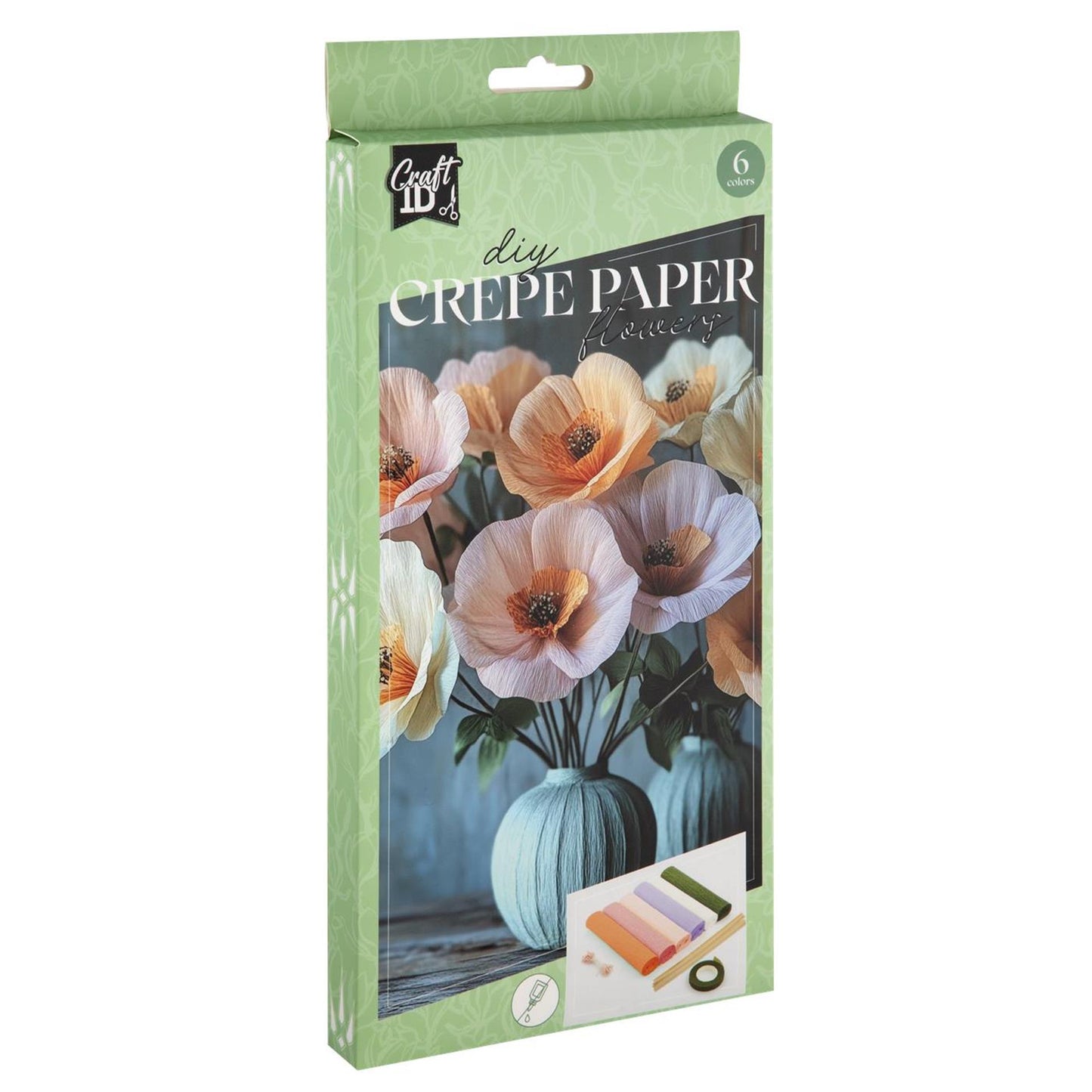 Ensemble d'artisanat de fleurs en crêpe Craft id