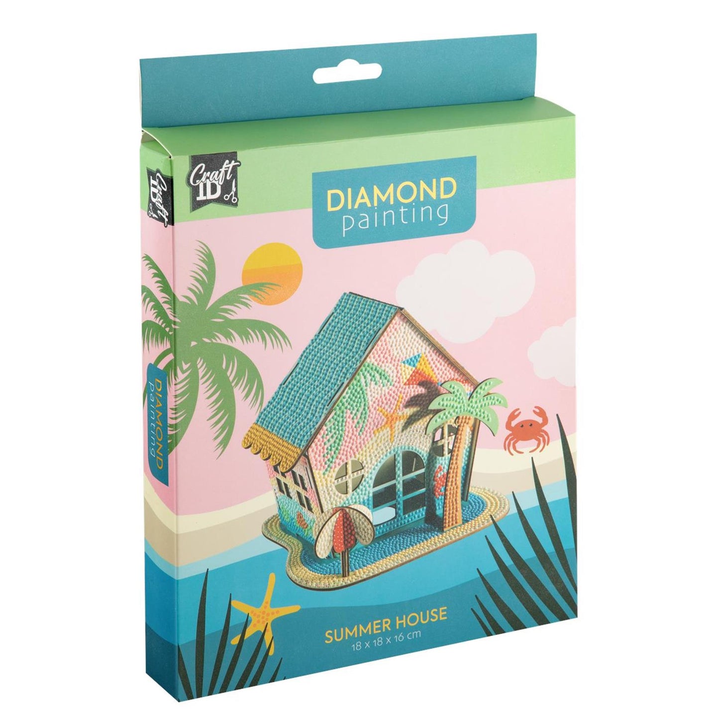 Craft id peinture diamant maison d'été 18x18x16cm