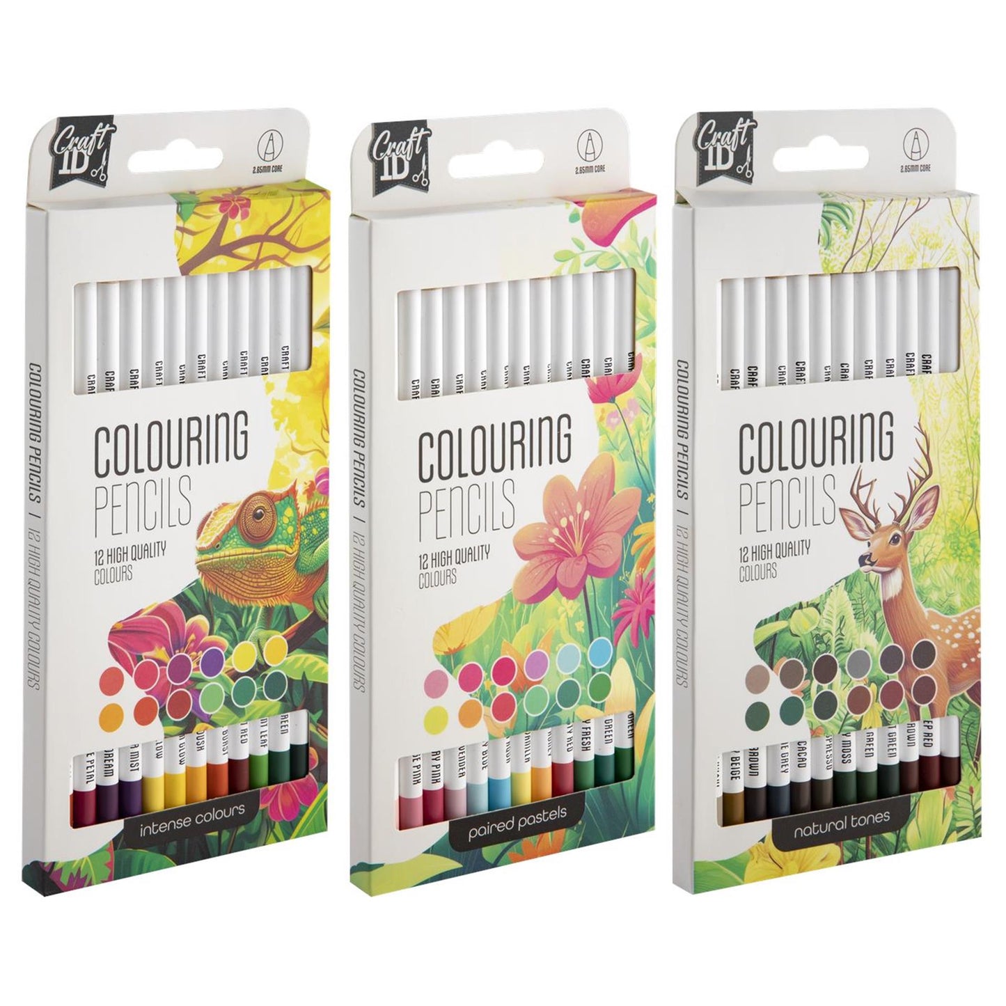 Crayons de couleur Craft id 12pcs, 3ass