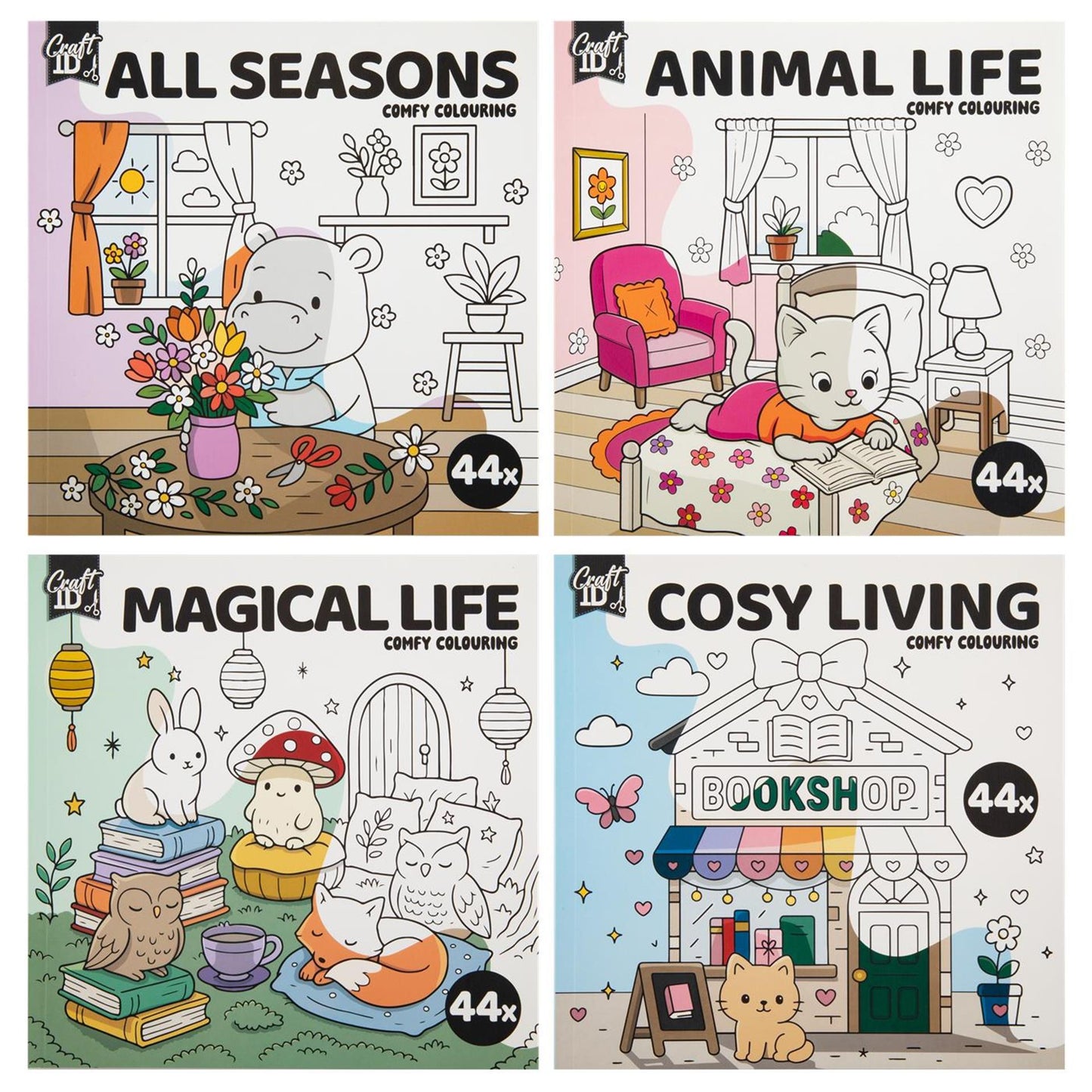 Livre de coloriage de groupe d'artisanat créatif mignon et confortable