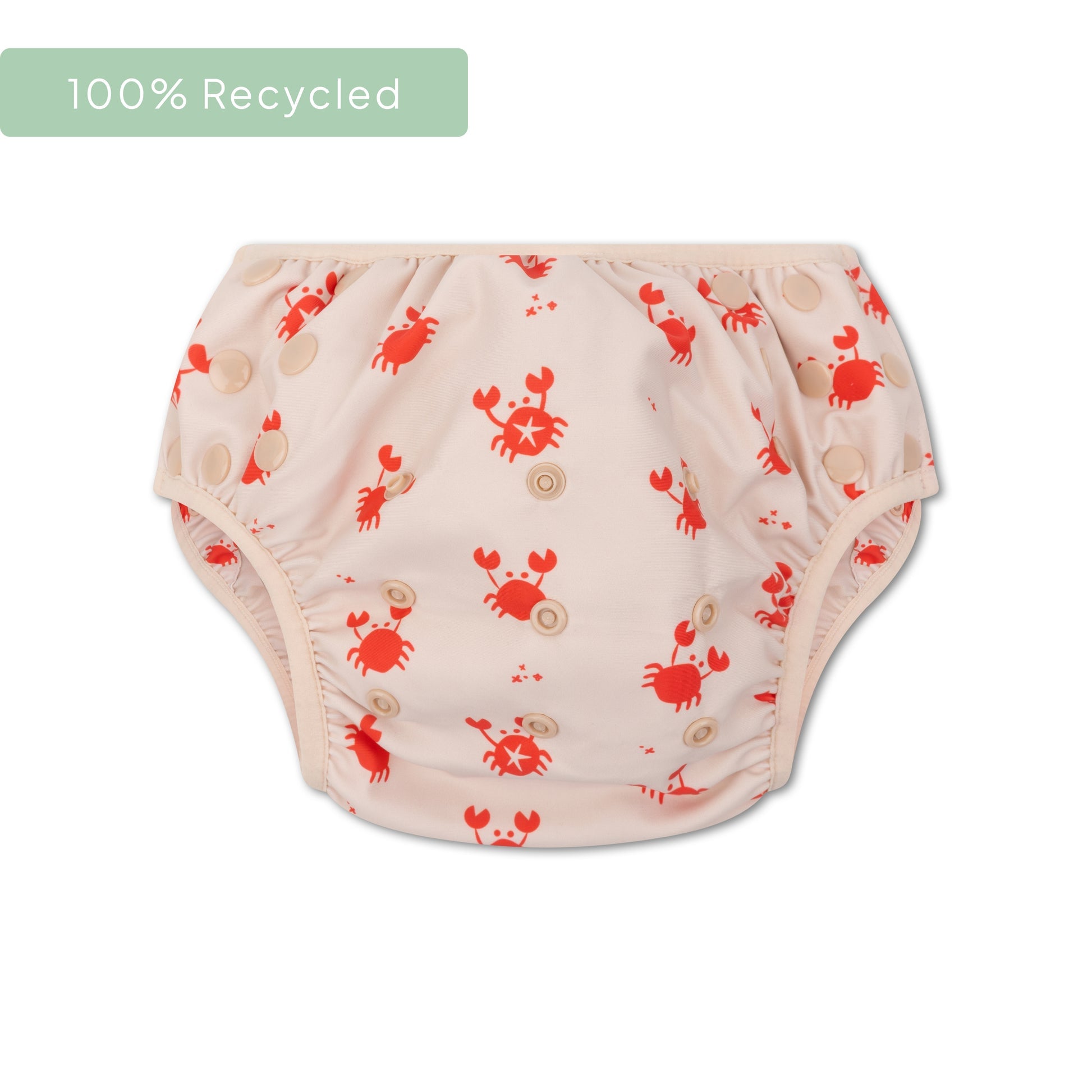 Crabby | Couche de natation lavable beige rouge