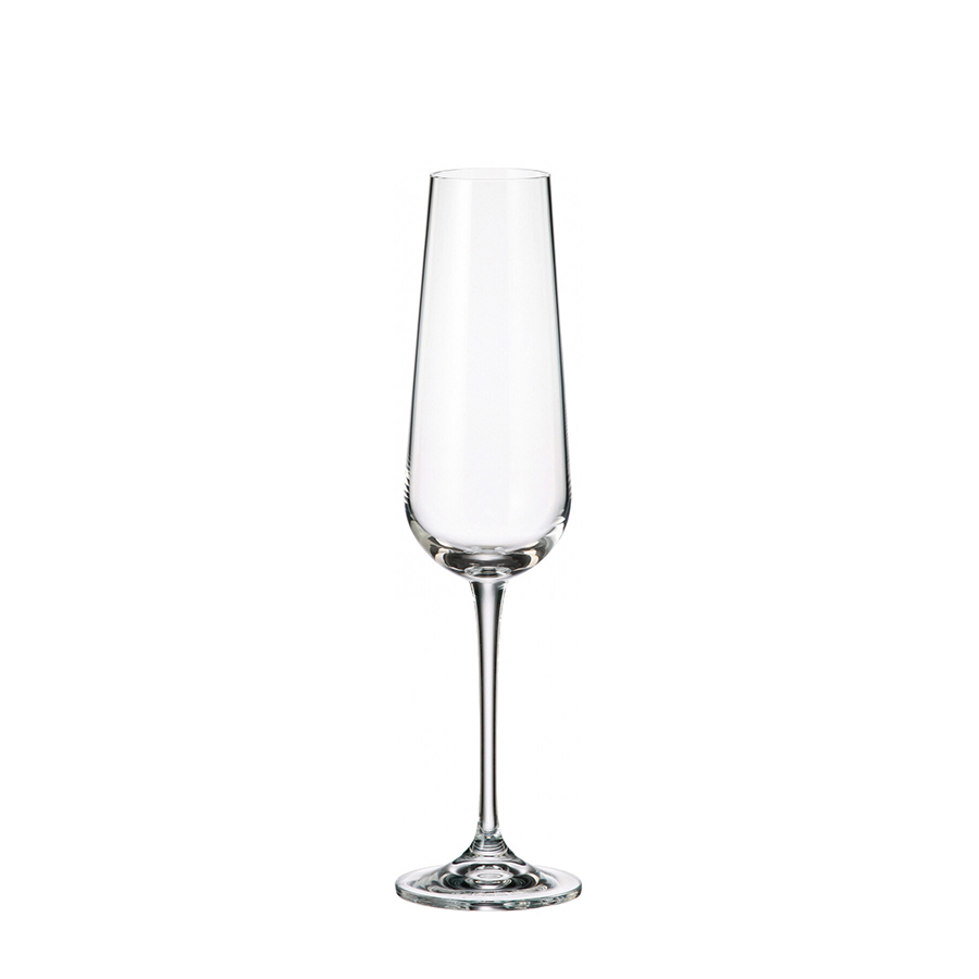 Verre à champagne cristal de bohème ardea 220ml 6 pièces