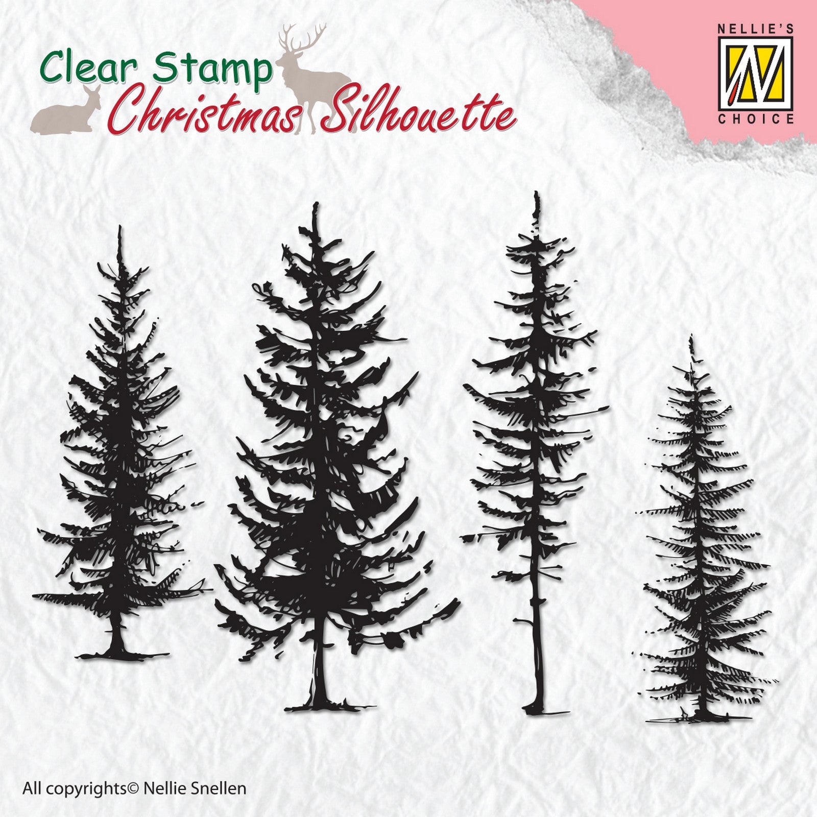 Le choix de Nellie • Timbre transparent silhouettes de Noël pins