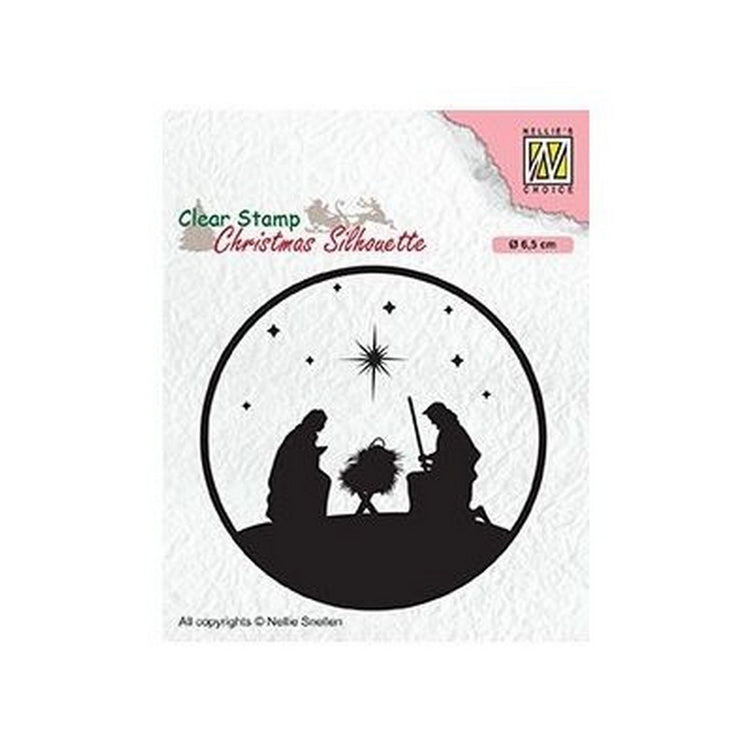 Le choix de Nellie • Tampon transparent silhouettes de Noël crèche-3 (diam. 65mm)