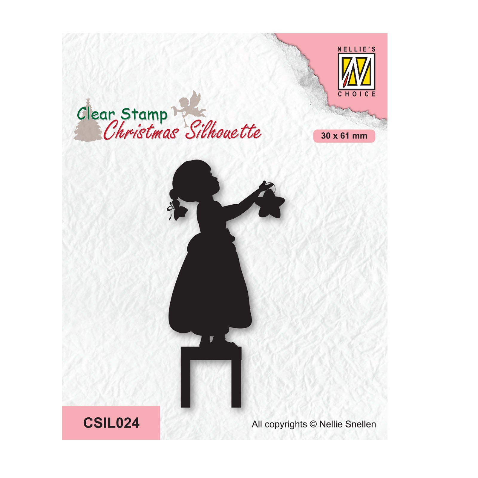 Le choix de Nellie • Timbre transparent silhouettes de Noël décoration petite fille