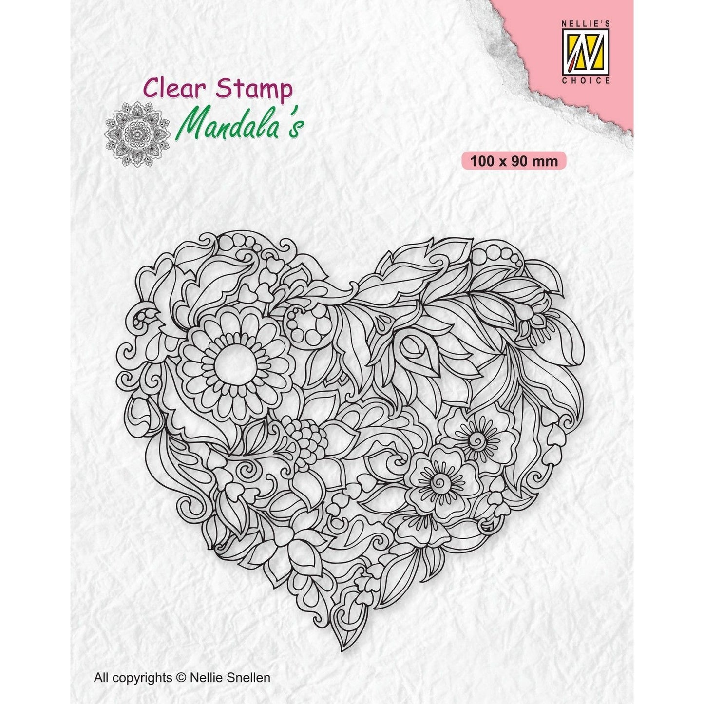 Le choix de Nellie • mandalas tampon transparent coeur de fleur de mandala