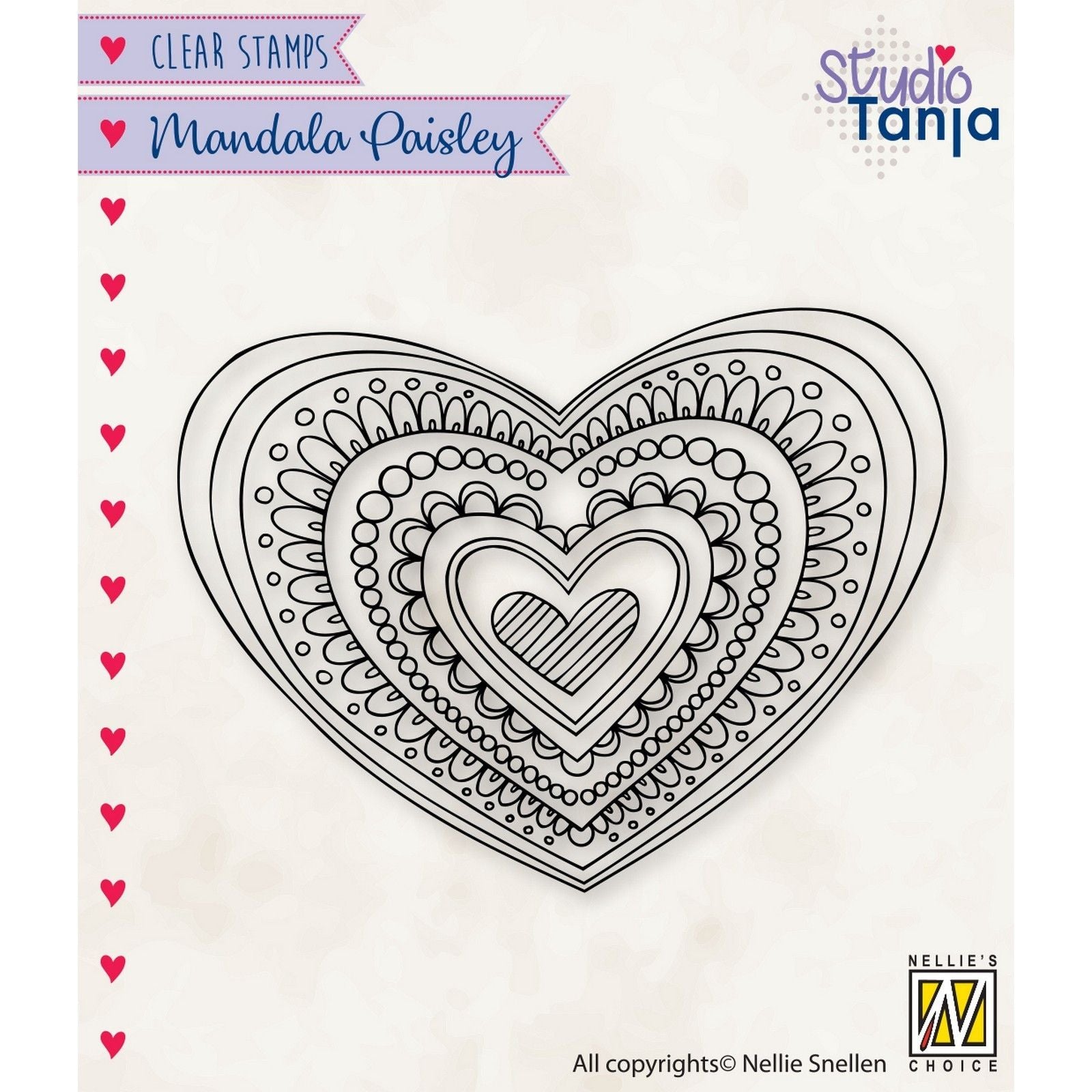 Le choix de Nellie • mandalas paisley tampon transparent motif coeur