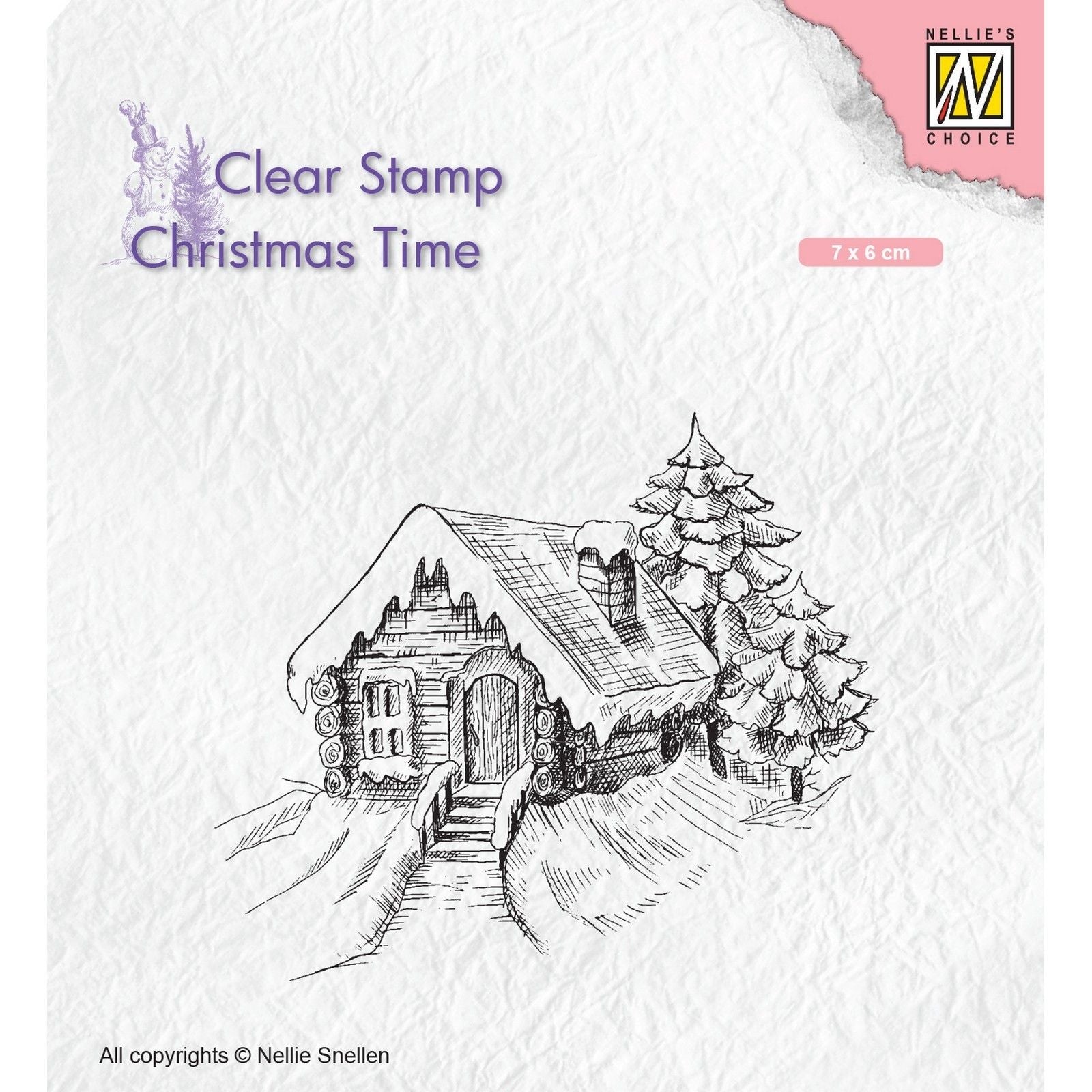 Le choix de Nellie • Tampons transparents pour la période de Noël, chalet enneigé (7 x 6 cm)