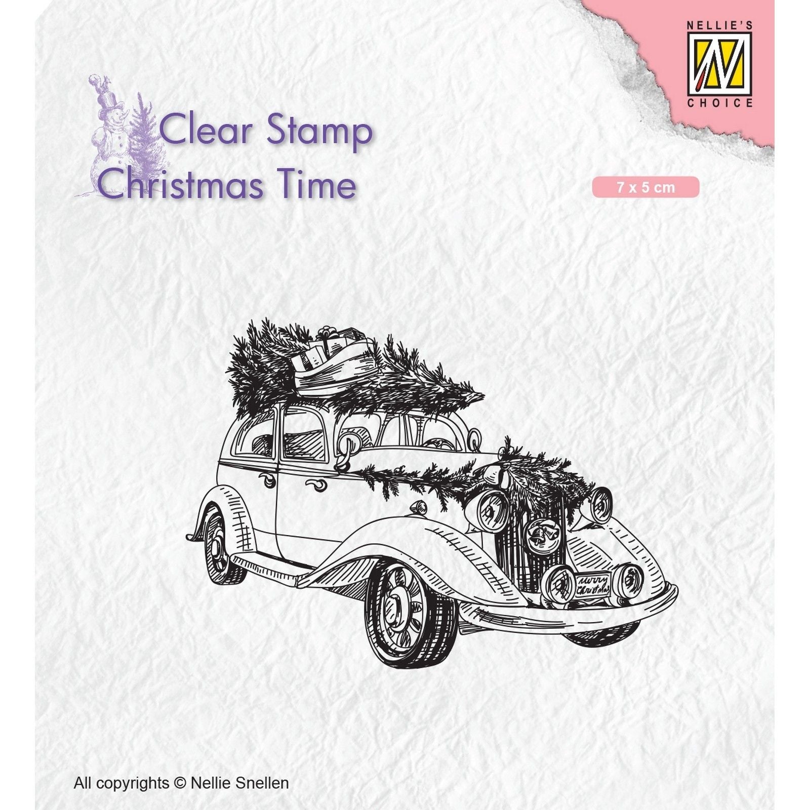 Le choix de Nellie • Timbres transparents pour le temps de Noël, transport du sapin de Noël (7x5 cm)