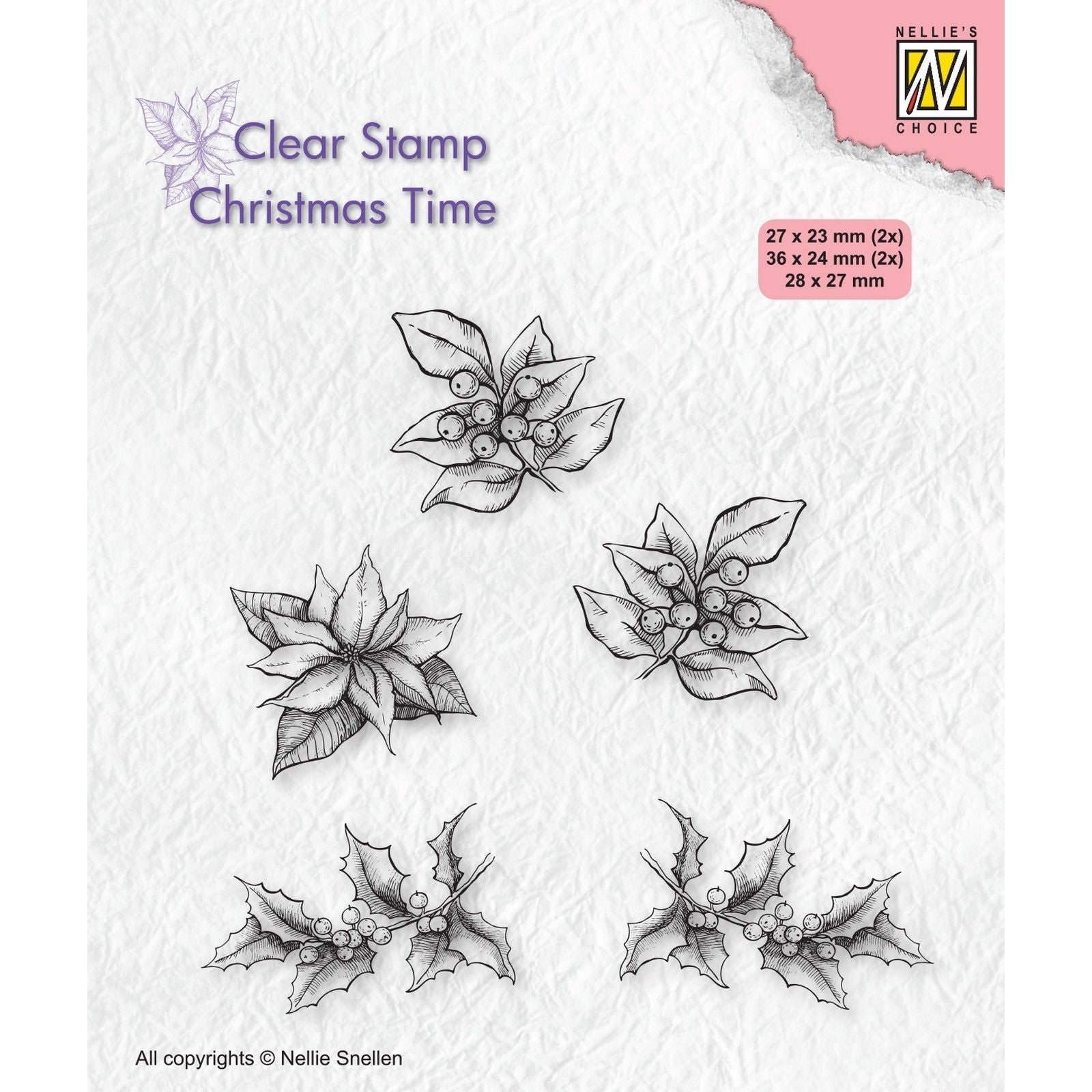 Le choix de Nellie • Timbres transparents de Noël poinsettia