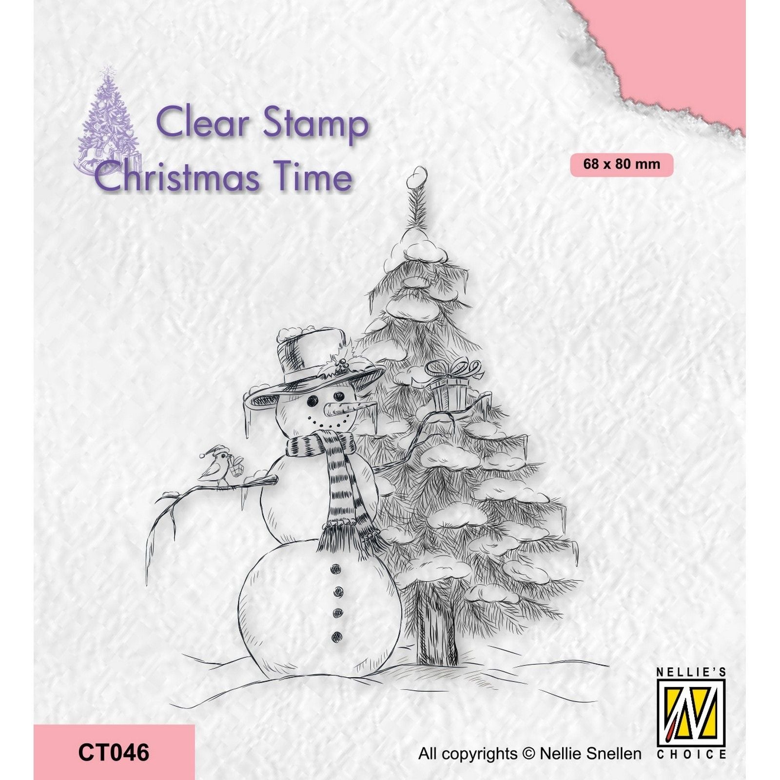 Le choix de Nellie • Timbres transparents pour Noël, bonhomme de neige