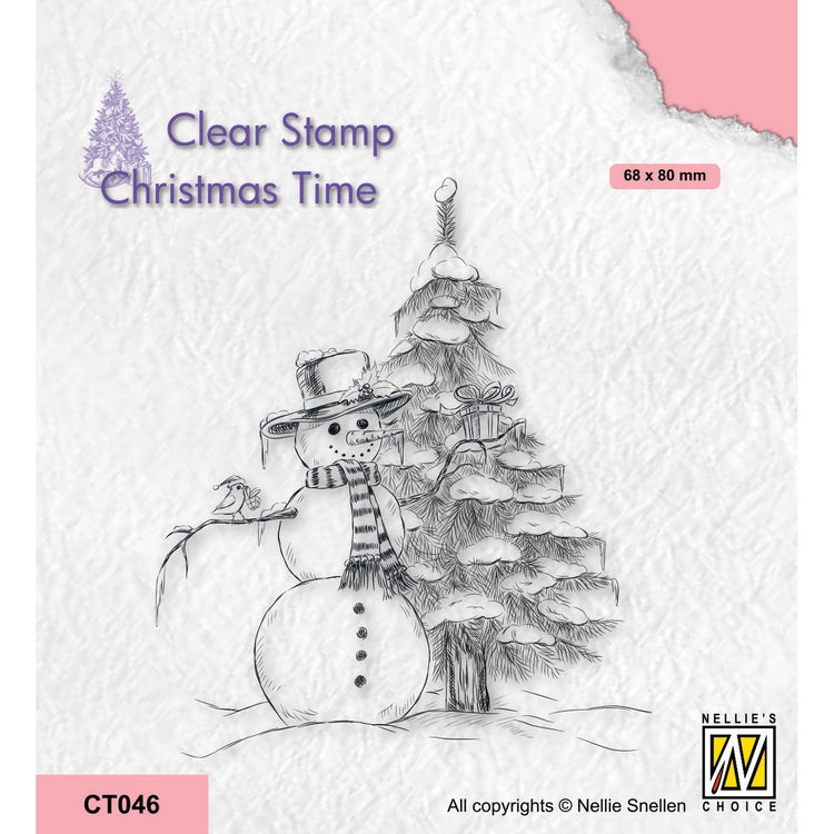 Le choix de Nellie • Timbres transparents pour Noël, bonhomme de neige
