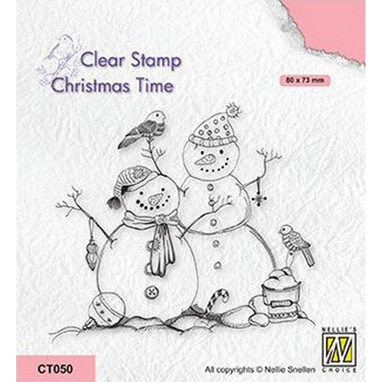 Le choix de Nellie • Timbres transparents pour Noël, bonhommes de neige