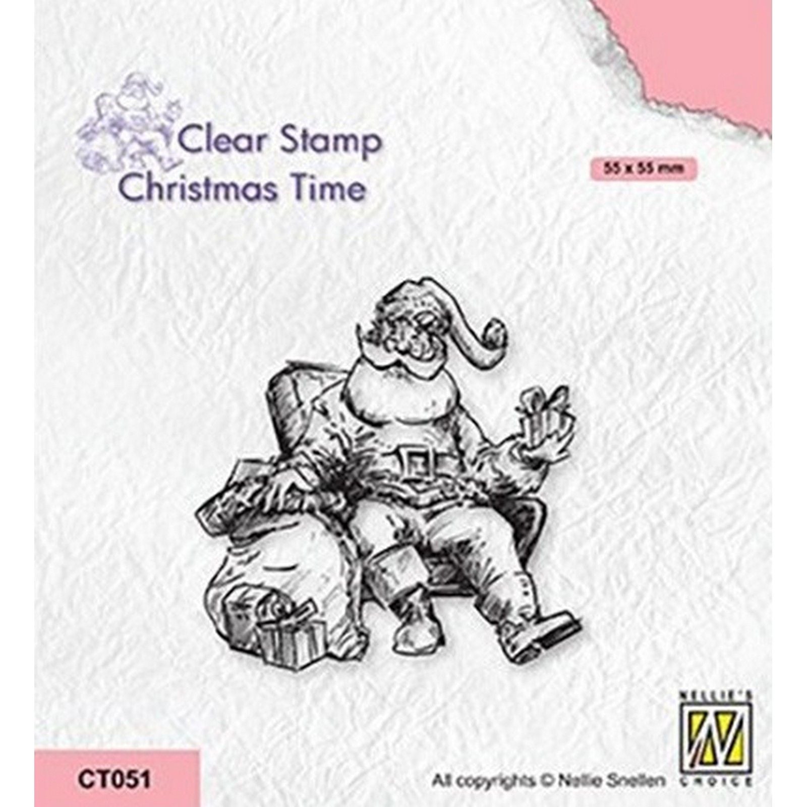 Le choix de Nellie • Timbres transparents pour la période de Noël, Père Noël sur une chaise longue