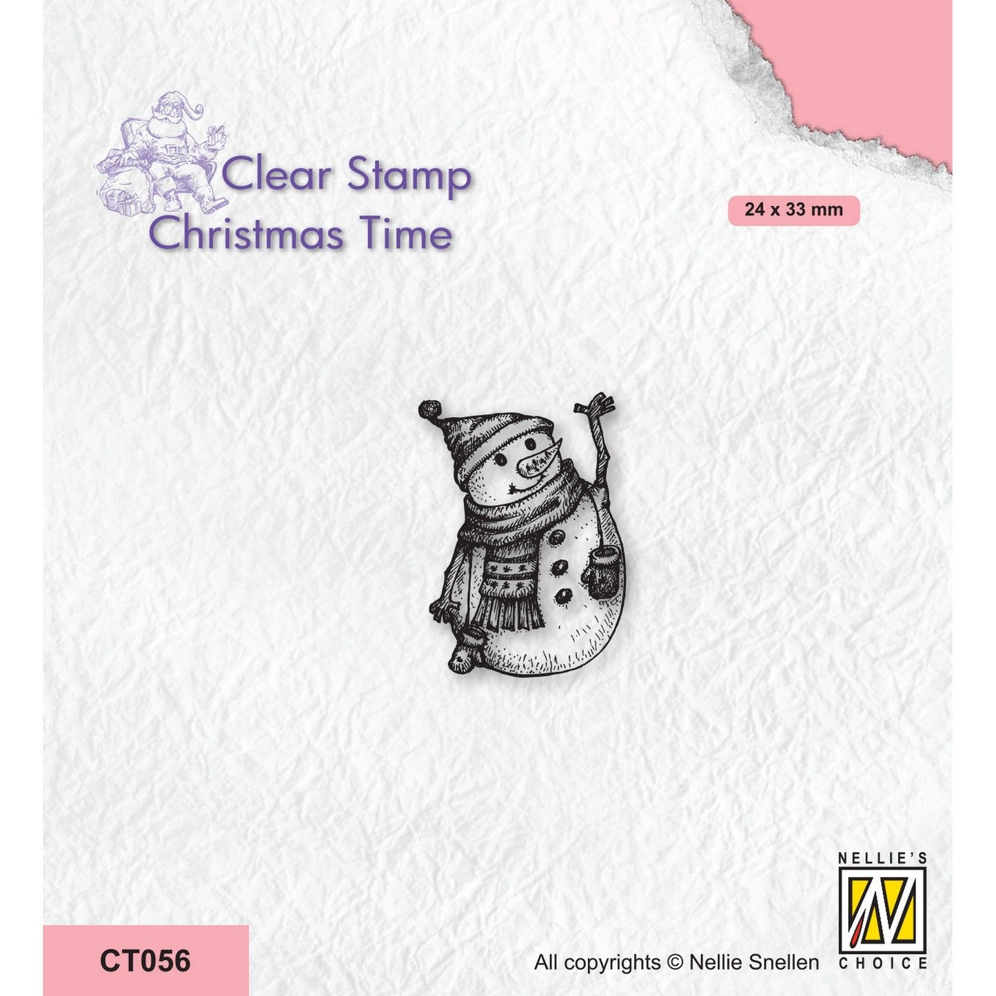 Le choix de Nellie • Timbres transparents pour Noël, bonhomme de neige-4