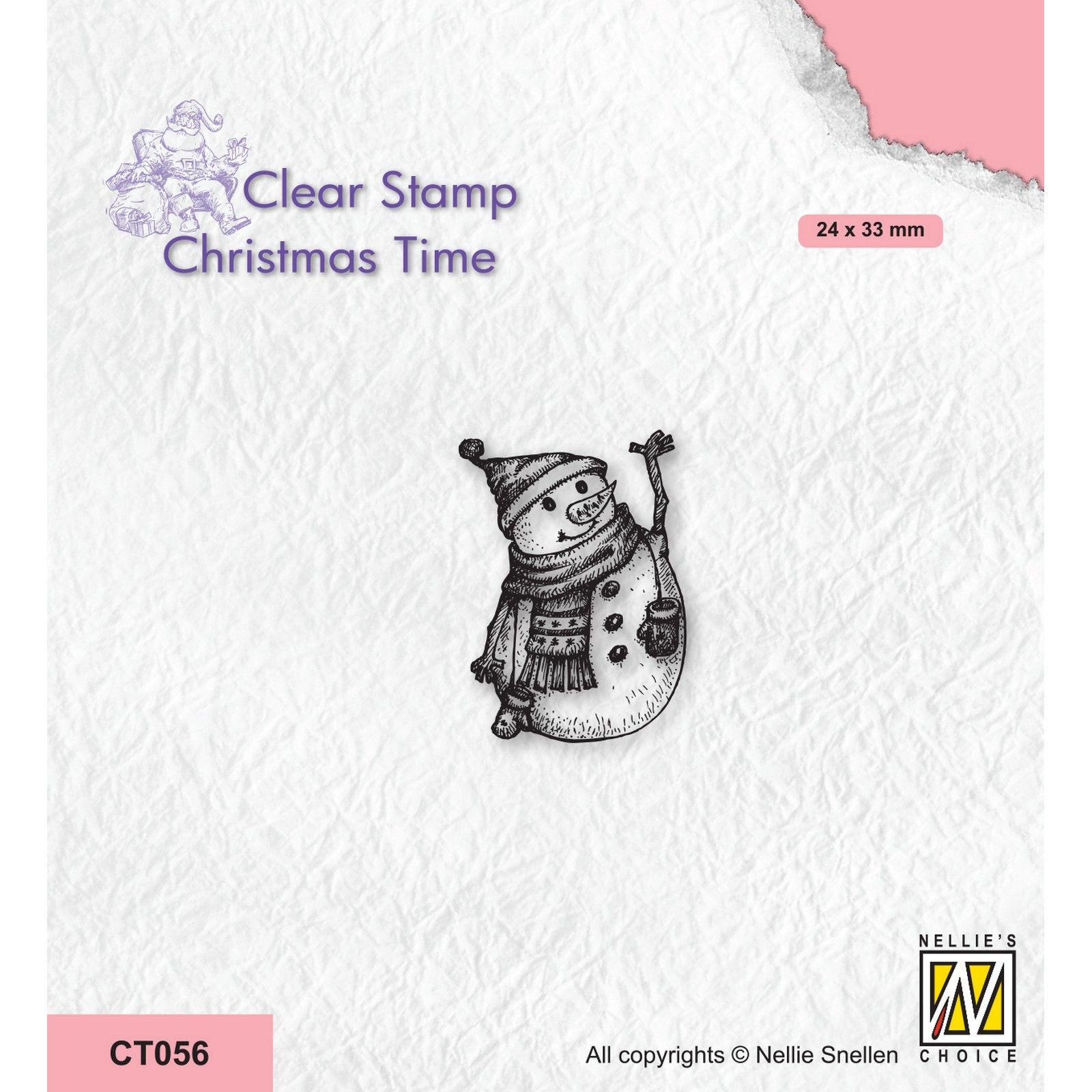 Le choix de Nellie • Timbres transparents pour Noël, bonhomme de neige-4