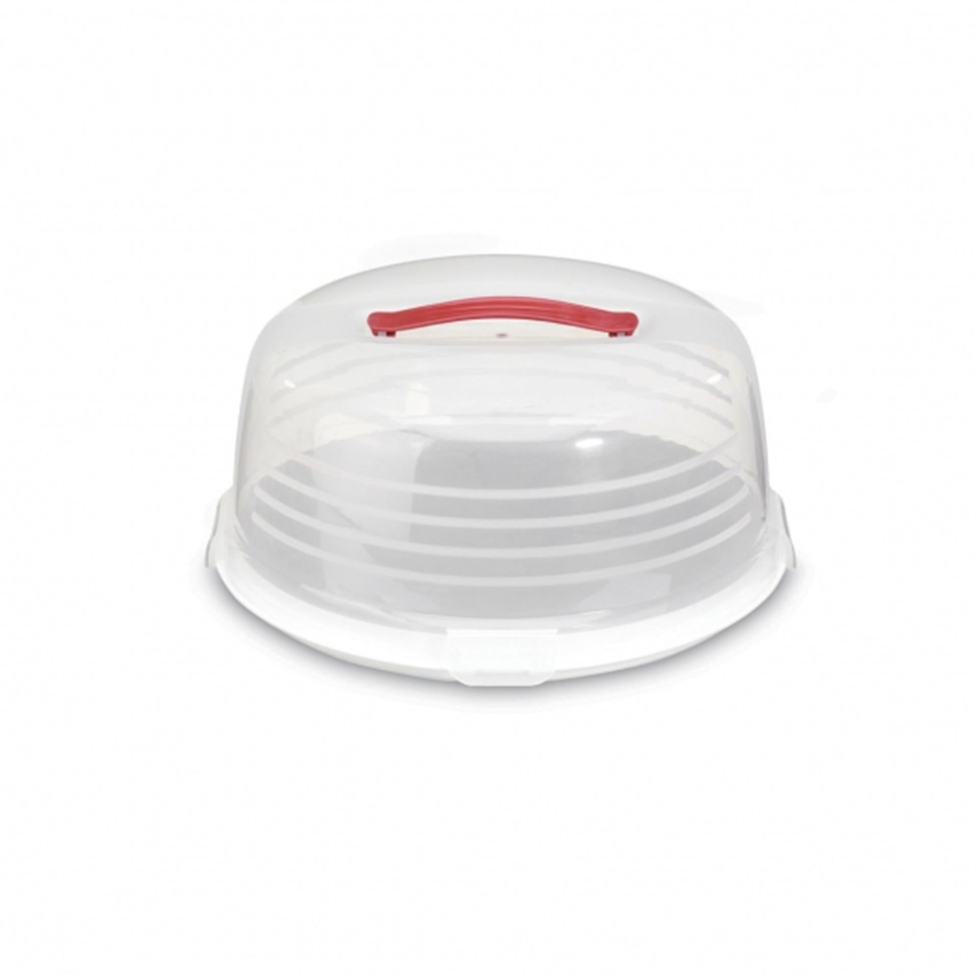 Boîte à gâteaux Curver 35cm ronde blanc transp.