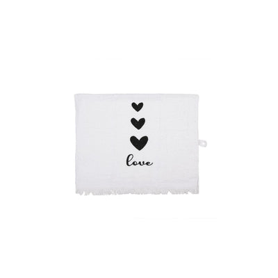Serviette invité Clayre eef coeurs 40x66cm