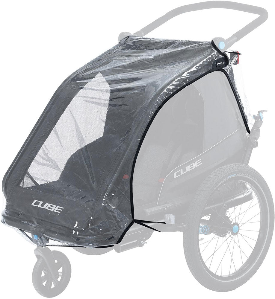 Housse de pluie pour remorque enfant Cube double cmpt