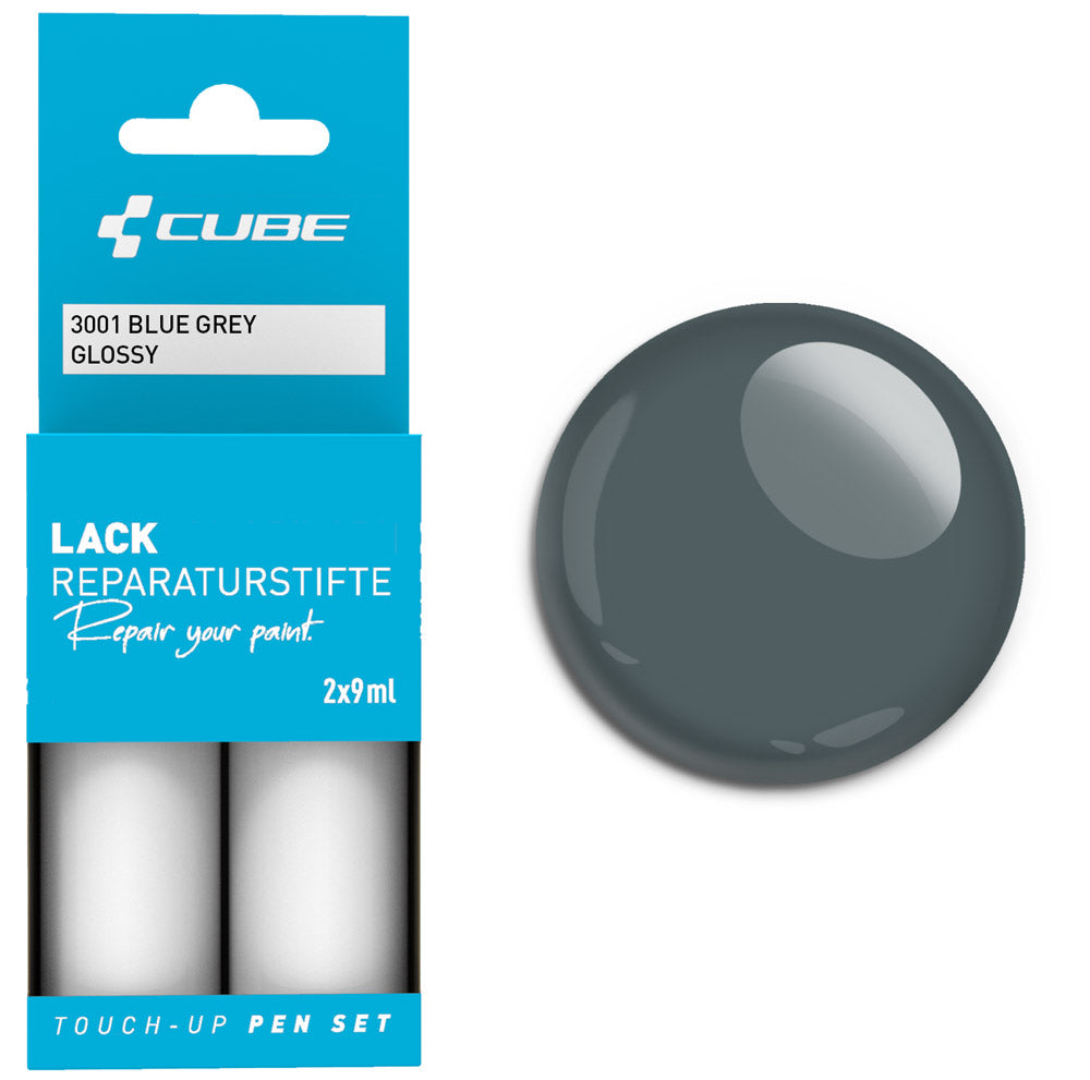 Set de stylos de retouche Cube bleu gris mat