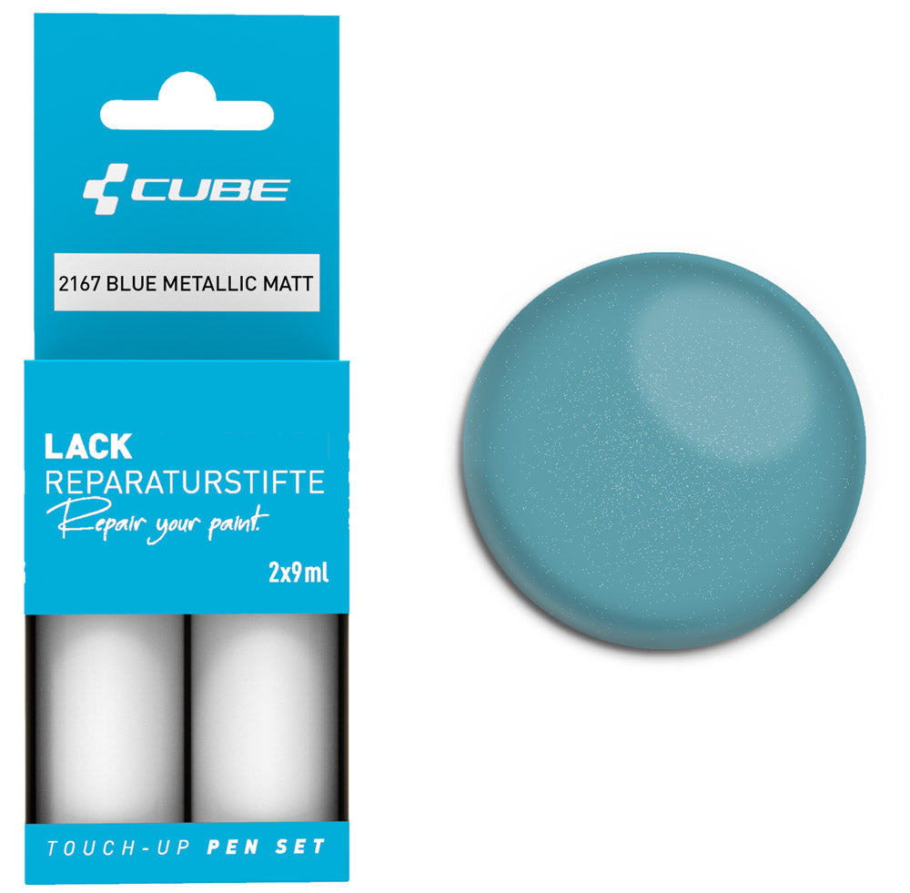 Set de stylos de retouche Cube bleu métallisé mat