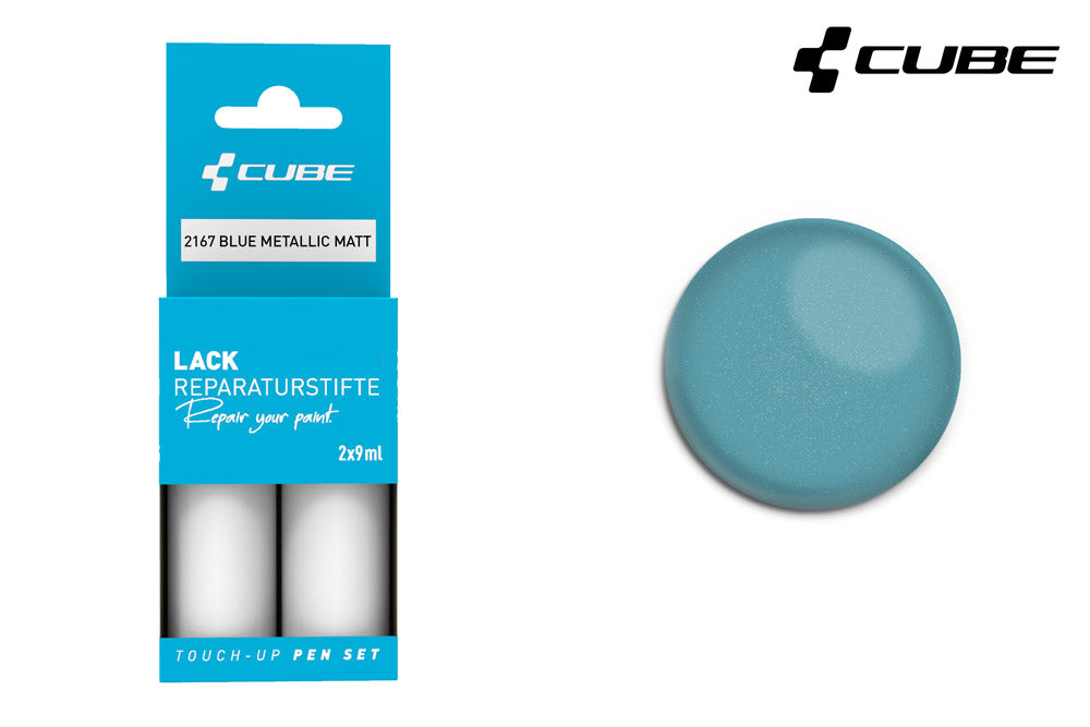 Set de stylos de retouche Cube bleu métallisé mat