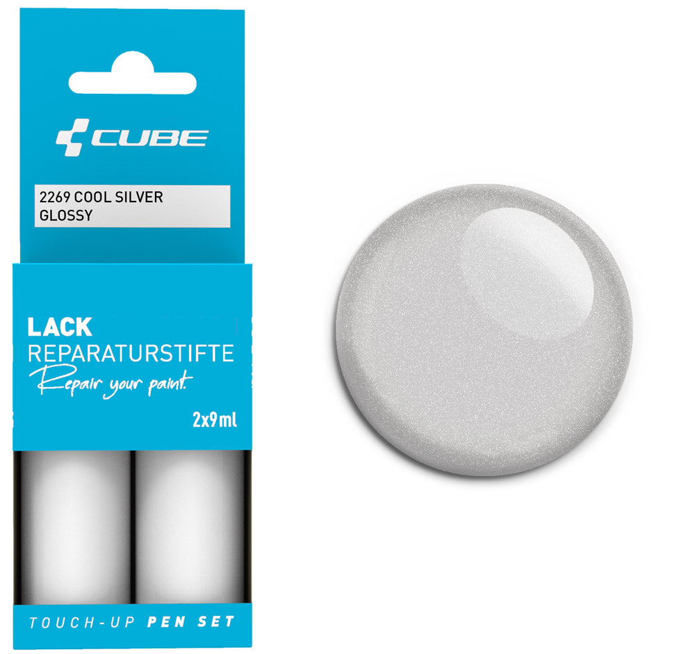 Set de stylos de retouche Cube argent froid brillant