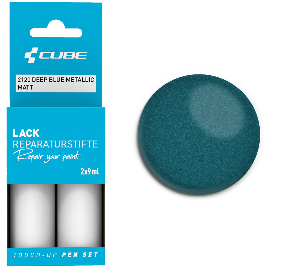 Set de stylos de retouche Cube bleu foncé métallisé mat
