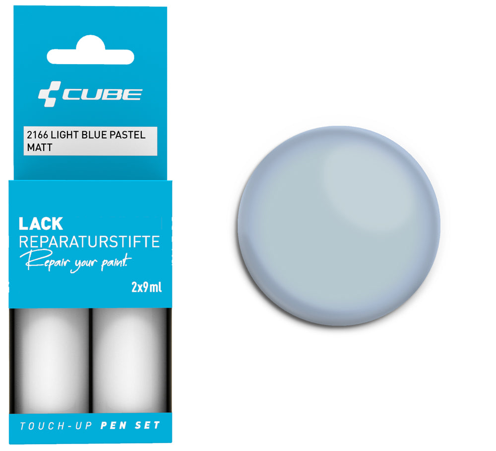 Set de stylos de retouche Cube bleu clair pastel mat