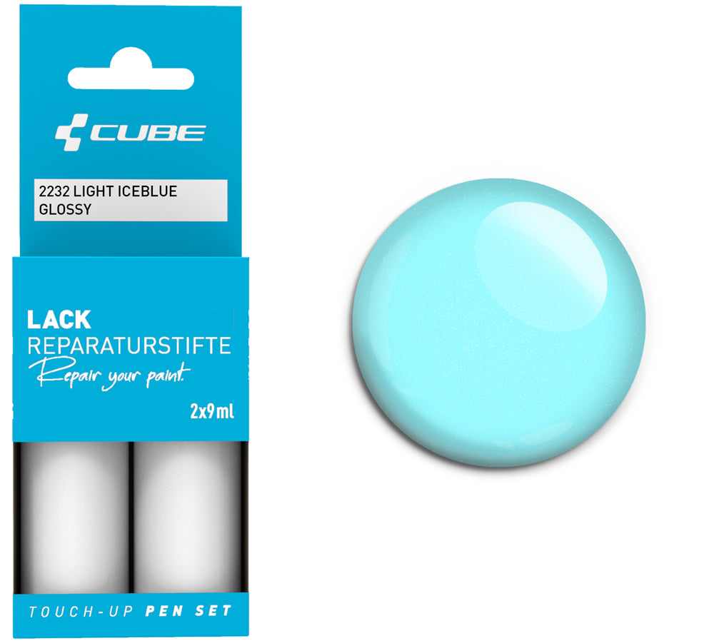 Set de stylos de retouche Cube bleu glacier clair brillant