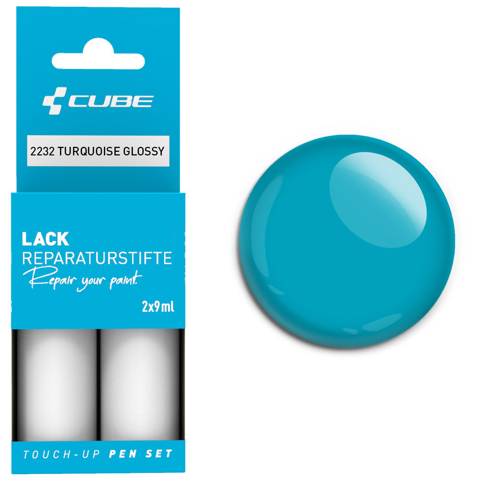 Set de stylos de retouche Cube turquoise brillant