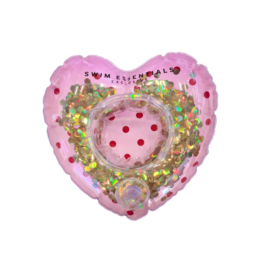 Hauteur de tasse gonflable coeur rose