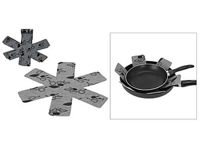 Ensemble de protection de poêle pour ustensiles de cuisine 2 pièces 37,5 cm gris