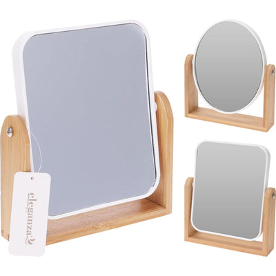 Miroir de maquillage Eleganza bois plastique 2 faces
