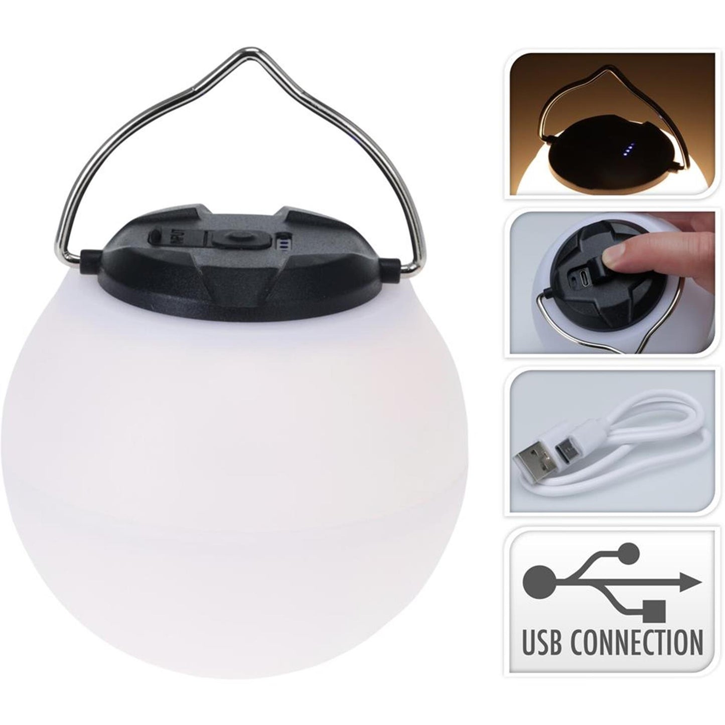 Lampe de camping Redcliffs ronde avec crochet USB-C