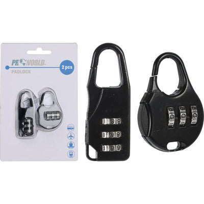 Cadenas à combinaison Pro World, lot de 2 pièces