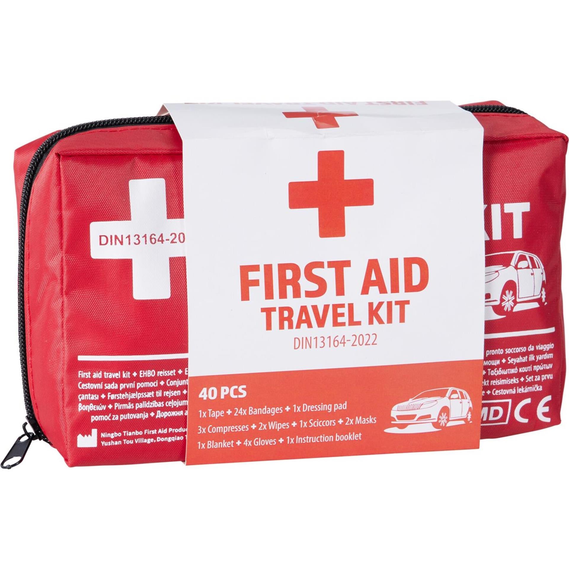 Coffret de premiers secours pour voiture, 40 pièces
