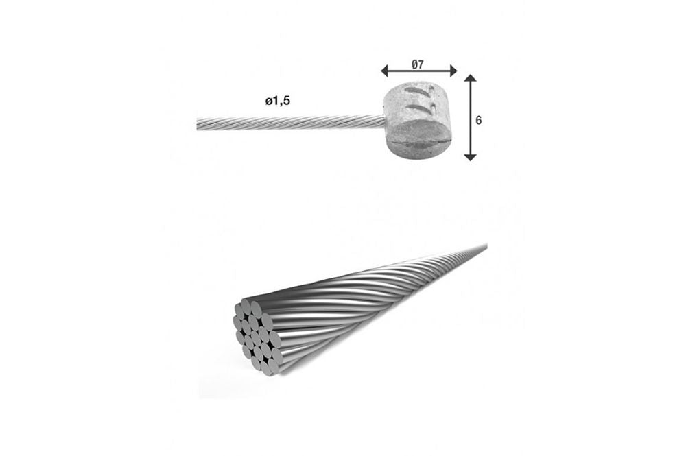 Câble xlc rem a inside 2.35 2 nipp acier inoxydable BRX87